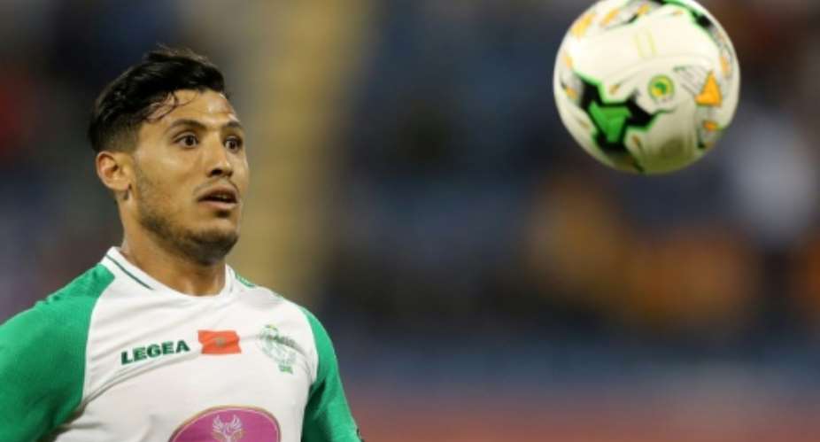 Abdelilah Hafidi put Raja Casablanca ahead in a victory at Olympique Khouribga that moved his club closer to the Moroccan title..  By KARIM JAAFAR AFP
