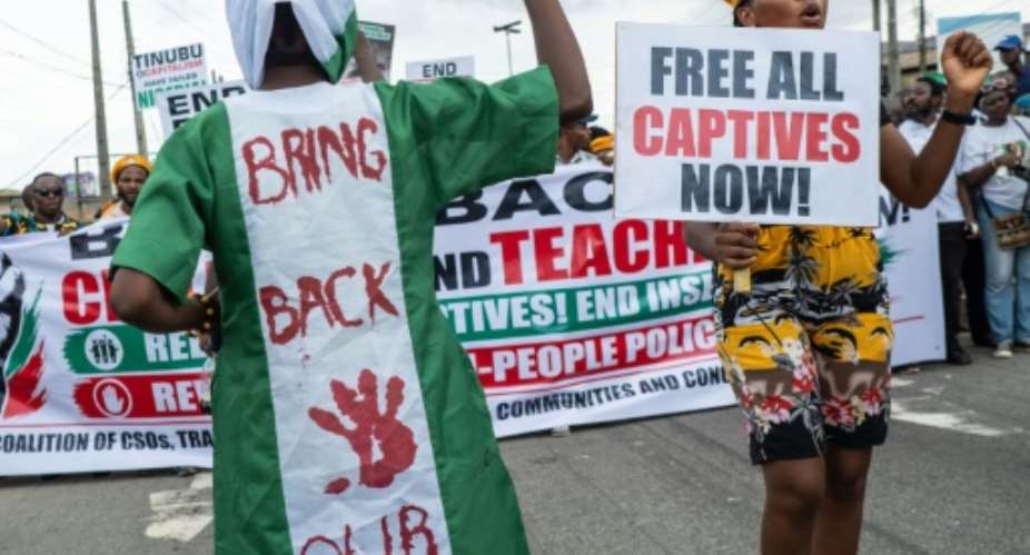 Abductions of schoolchildren have drawn protests in Nigeria.  By TOYIN ADEDOKUN (AFP)