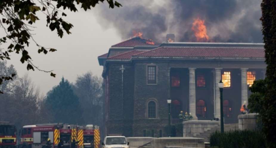 Academics and alumni lament the loss of priceless collections of African antiquites in the Cape Town fire that engulfed a university library.  By RODGER BOSCH AFP