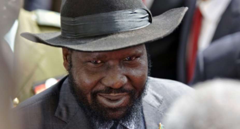 Accordig ot US Ambassador Nikki Haley, President of South Sudan, Salva Kiir pictured has ignored the UN's demands for a ceasefire, access for aid workers and a return to political talk.  By ZACHARIAS ABUBEKER AFPFile
