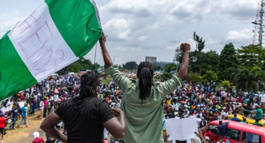 Across Nigeria, young protesters have sang and danced, calling for the political change and the end to police brutality.  By Benson Ibeabuchi AFPFile