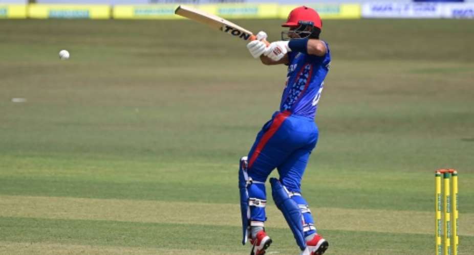 Afghanistan's Ibrahim Zadran during the first one-day international ODI cricket match between Afghanistan and Bangladesh in Chittagong on February 23, 2022..  By Munir uz ZAMAN AFP