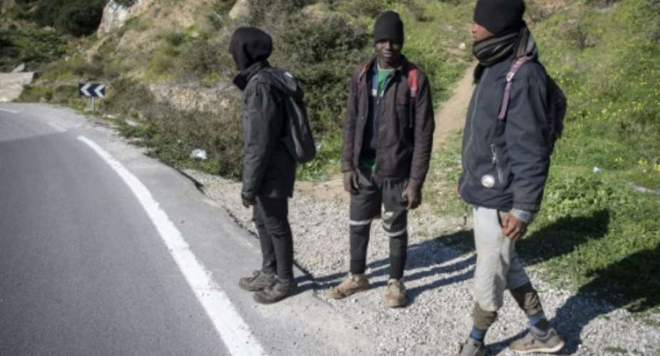 African migrants Mustapha C and his travel companions Ahmed and Omar are hoping to enter the Spanish enclave of Ceuta from Morocco but a clampdown is making the crossing difficult.  By FADEL SENNA AFP