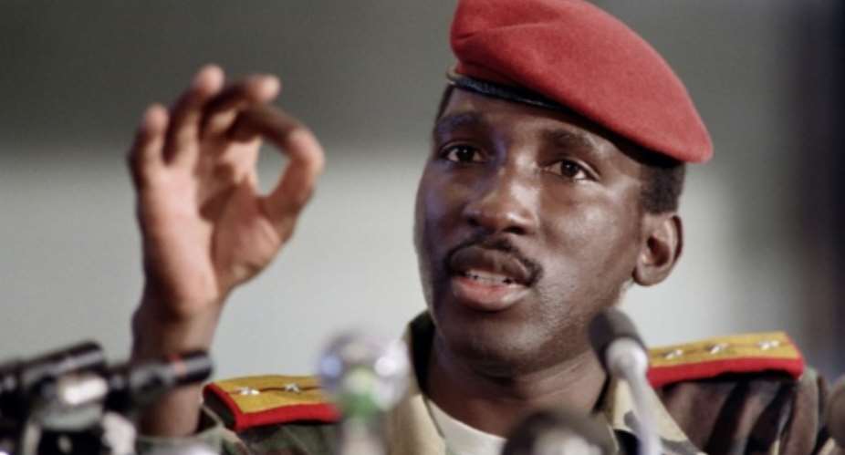 'Africa's Che Guevara': Burkina Faso president Thomas Sankara was only 37 when he was gunned down in 1987.  By DOMINIQUE FAGET AFPFile