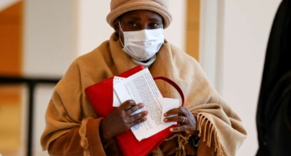 Agathe Habyarimana, here seen in 2020, has been living in France since 1998.  By Thomas SAMSON (AFP)