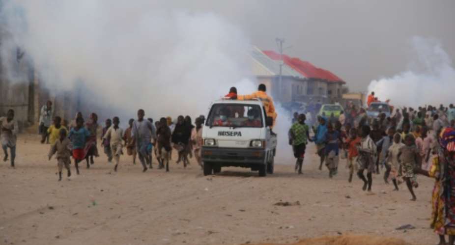 Aid workers fear the virus could prove devastating if it spreads inside the crowded camps holding hundreds of thousands of displaced people.  By AUDU MARTE AFPFile