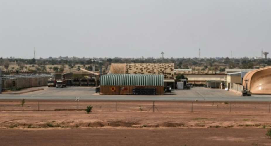 Air force base 101 is housed in the international airport complex in Niamey.  By BERTRAND GUAY (AFP)