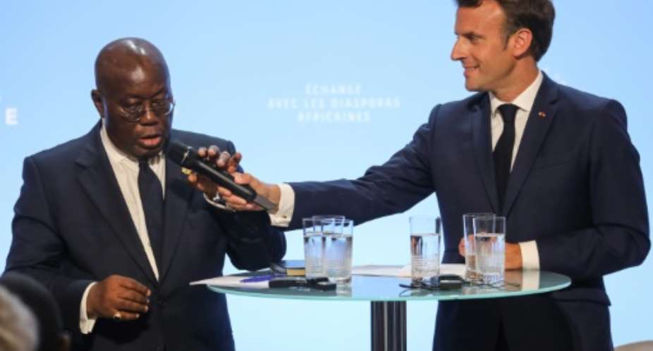 Akufo-Addo told Macron the time had come for Africans to take charge of their future.  By ludovic MARIN POOLAFP