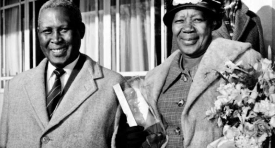 Albert Luthuli, pictured here with his wife, led the African National Congress from 1952 until his death.  By - (AFP/File)