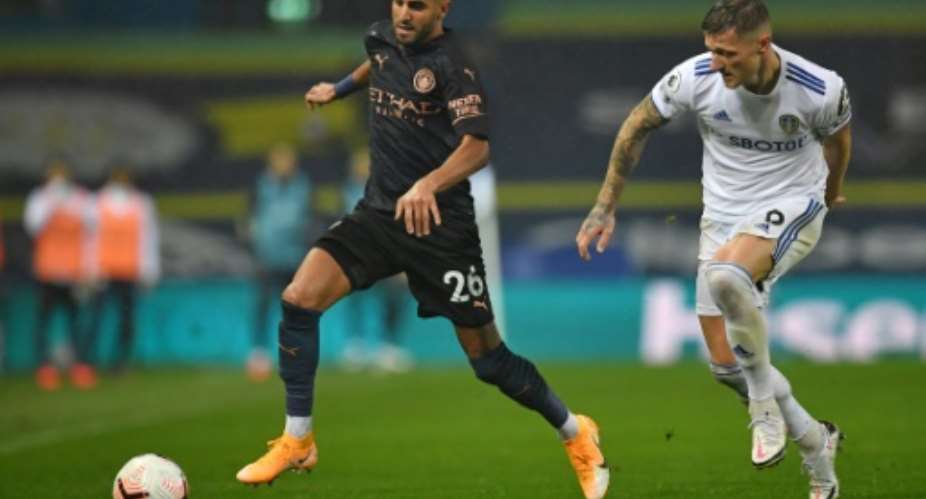 Algeria captain Riyad Mahrez L playing for Manchester City against Leeds United in the English Premier League at the weekend..  By Paul ELLIS POOLAFP