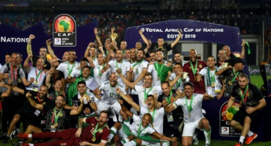 Algeria celebrated a first Africa Cup of Nations title since 1990.  By MOHAMED EL-SHAHED AFP