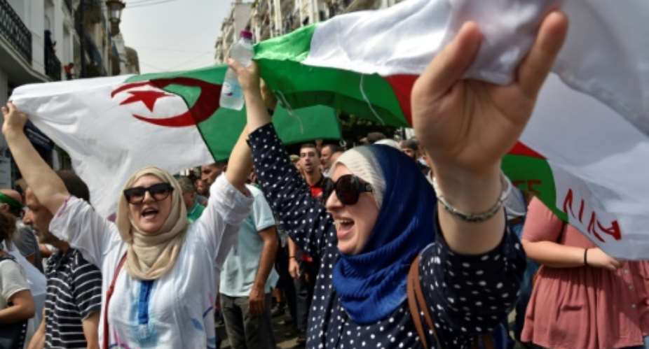 Algerian demonstrators have been staging mass rallies since February.  By RYAD KRAMDI AFP