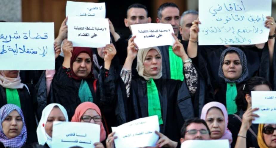 Algerian judges and prosecutors held protests in late October over what they see as executive interference with the judiciary.  By - AFPFile
