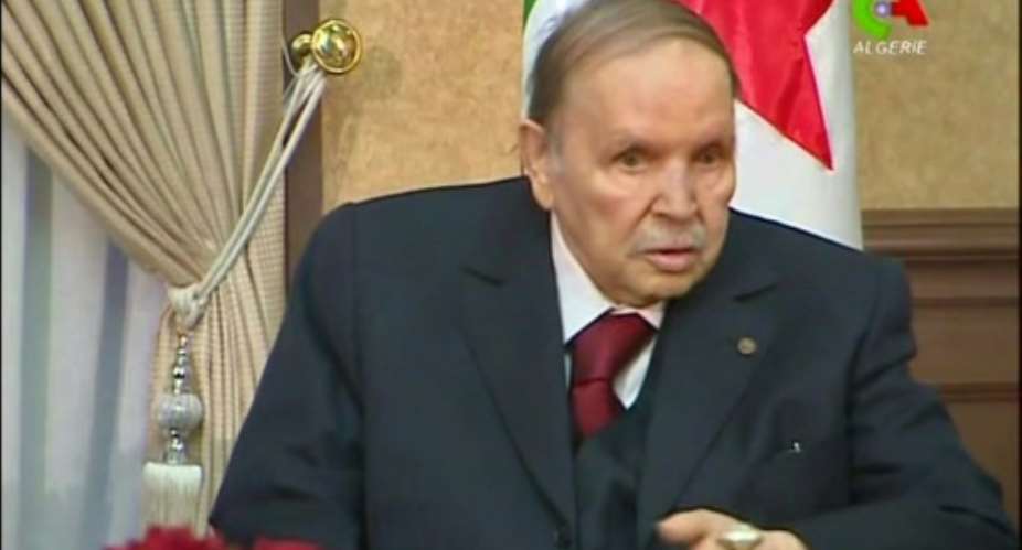 Algerian President Abdelaziz Bouteflika has rarely appeared in public since suffering a stroke in 2013.  By - CANAL ALGERIEAFPFile