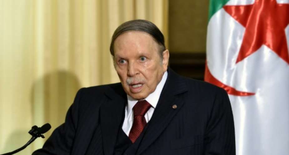 Algerian President Abdelaziz Bouteflika, pictured in April 2016, has rarely appeared in public since a stroke in 2013.  By Eric FEFERBERG AFPFile