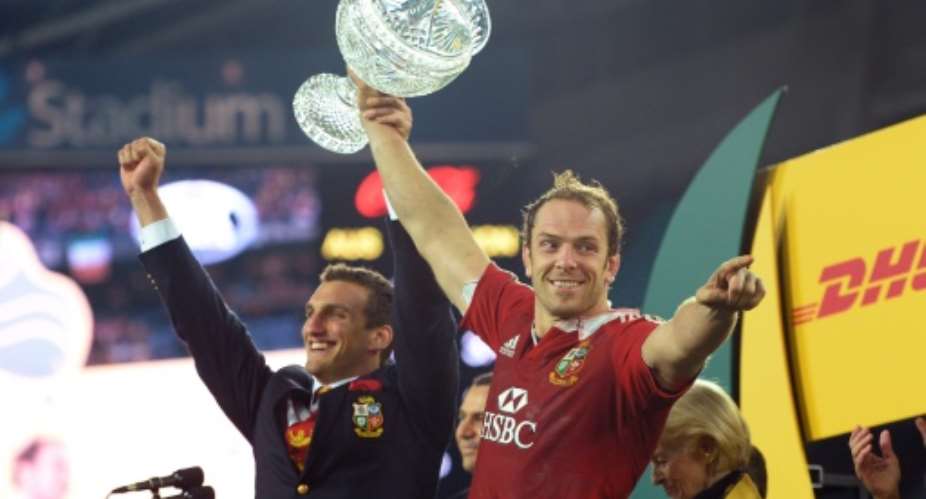 Alun Wyn Jones R and Sam Warburton led the Lions to a Test series victory over Australia in 2013.  By WILLIAM WEST AFPFile