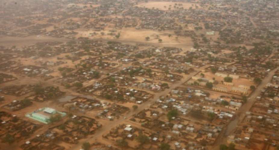 An aerial view shows El-Fasher in Sudan's North Darfur, where a Swiss aid worker was abducted last month near her residence by unidentified armed individuals.  By KHALED DESOUKI AFPFile