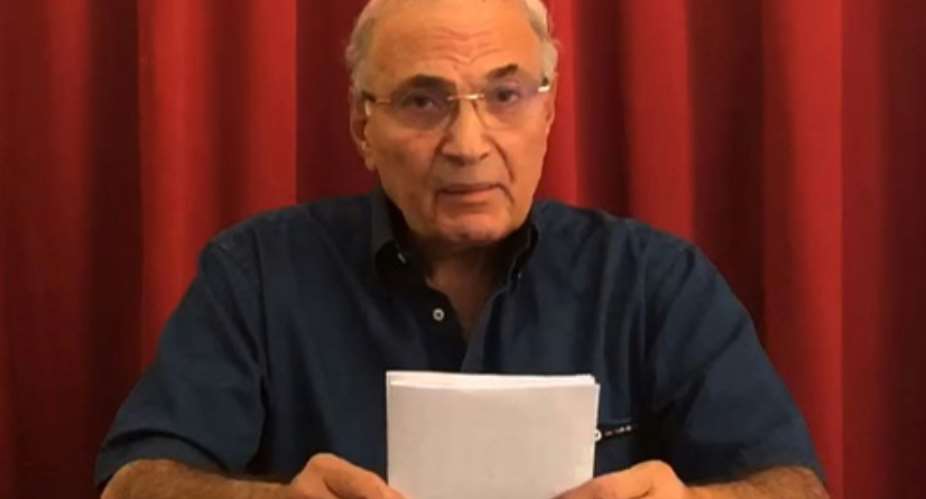 An image grab obtained from a handout video provided by the aide of former Egyptian premier Ahmed Shafiq on November 29, 2017, shows him speaking to the camera from the United Arab Emirates.  By Handout AHMED SHAFIQ AIDEAFPFile
