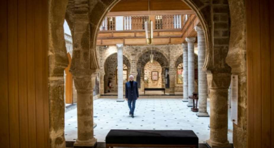 Andre Azoulay, adviser to the Moroccan king, at the Bayt Dakira House of Memory Jewish museum, in Morocco's Atlantic coastal city of Essaouira..  By FADEL SENNA AFP