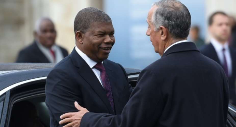 Angolan President Joao Lourenco L met his Portuguese counterpart Marcelo Rebelo de Sousa R in Lisbon at the start of a three-day state visit.  By FRANCISCO LEONG AFP