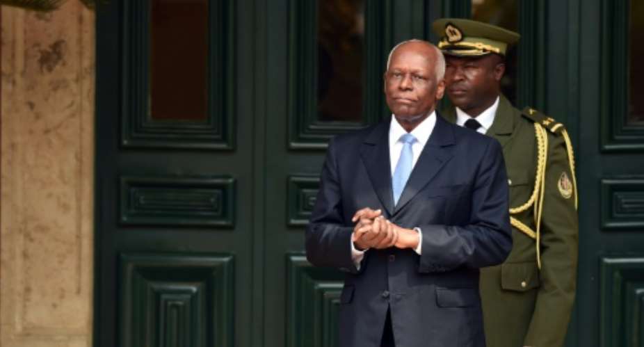 Angola's President Jose Eduardo Dos Santos waits for the arrival of his French counterpart at the presidential palace in Luanda in July 2015.  By Alain Jocard AFPFile