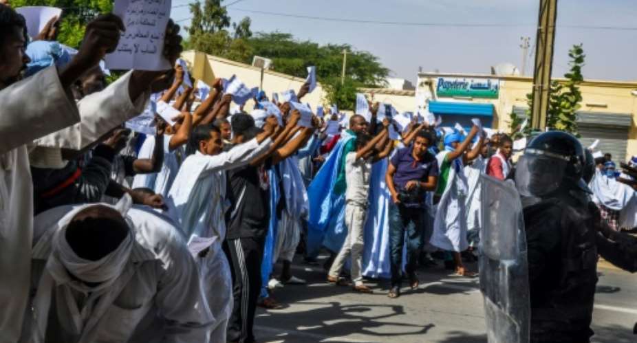 Angry protests erupted in November 2017 after a Mauritanian appeal court downgraded the death penalty against blogger Cheikh Ould Mohamed Ould Mkheitir to a two-year jail term.  By STR AFPFile
