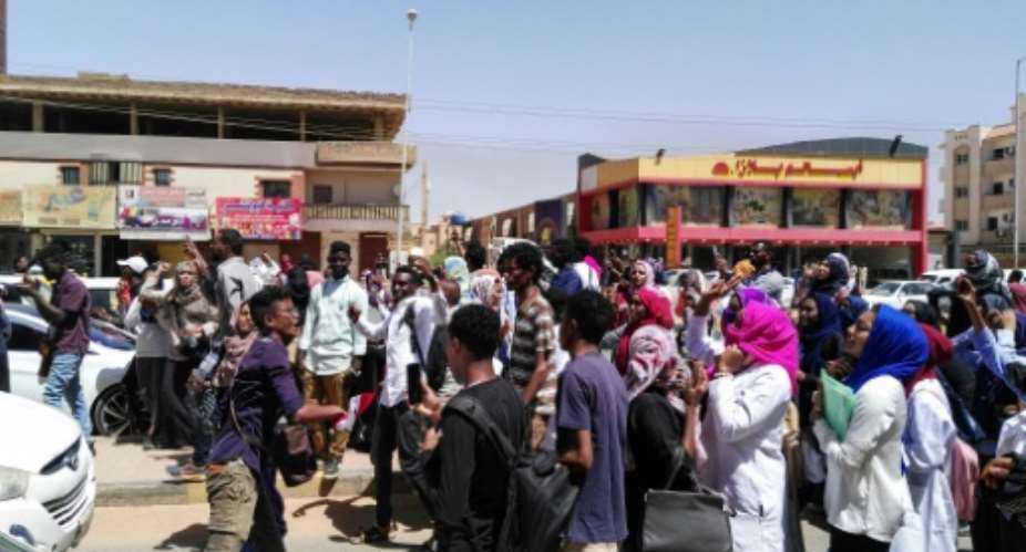 Anti-government protests like this one on March 18, 2019 have rocked Sudan for more than three months.  By - AFP