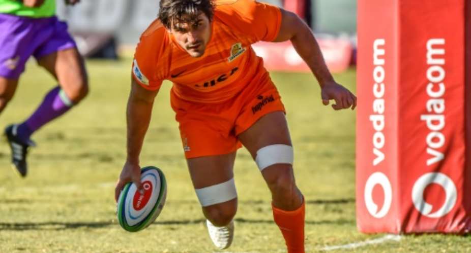Argentina Jaguares flanker Pablo Matera scores against the Northern Bulls and the Jaguares at Loftus Versveld two weeks ago.  By Christiaan Kotze AFP