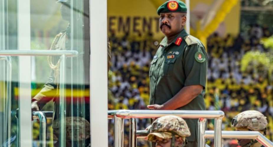 Army chief Kainerugaba has made no secret of his wish to succeed his father, President Yoweri Museveni.  By BADRU KATUMBA (AFP)