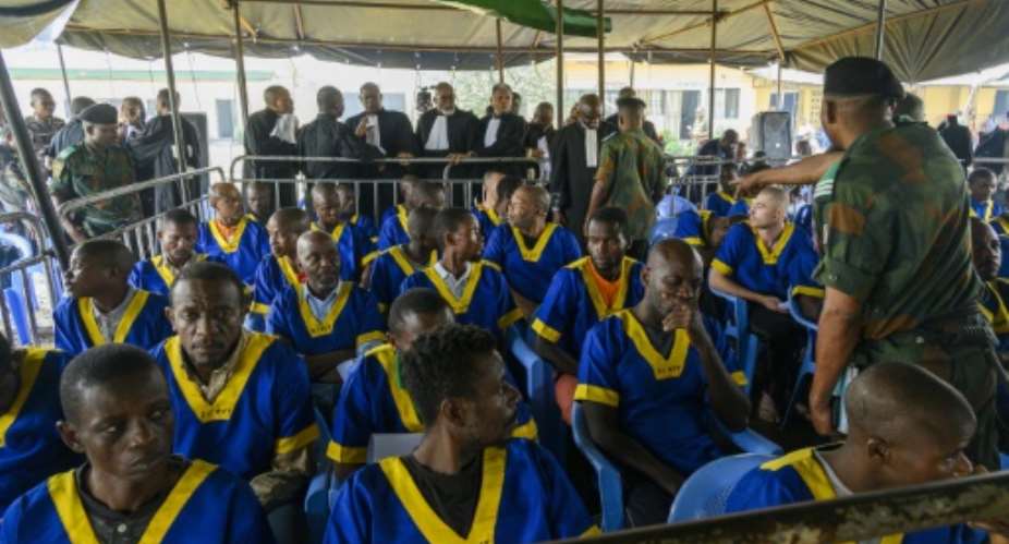 Around 50 people accused of a coup bid went on trial at Ndolo prison in Kinshasa.  By Arsene MPIANA (AFP)