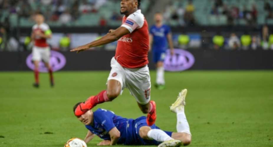 Arsenal's Nigeria forward Alex Iwobi lost to Chelsea in last month's Europa League final.  By Alexander NEMENOV AFPFile