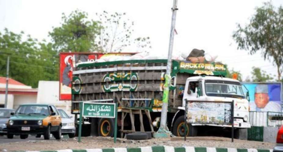 A truck in Maiduguri, home to Islamist group Boko Haram, in northeastern Nigeria.  By Pius Utomi Ekpei AFPFile