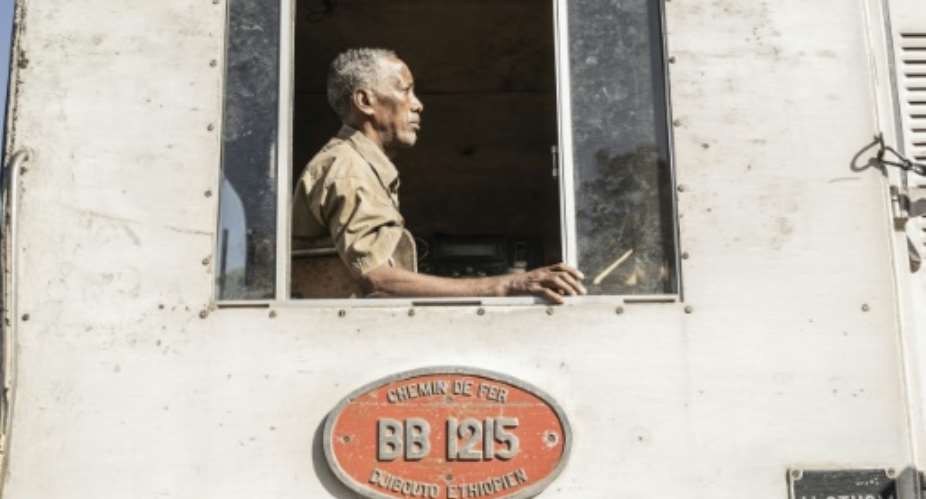 At the old train station, signs in Amharic and French are a reminder of its storied past.  By Amanuel Sileshi AFP