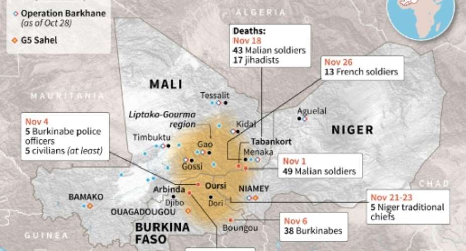 Attacks in the Sahel.  By Laurence SAUBADU AFP