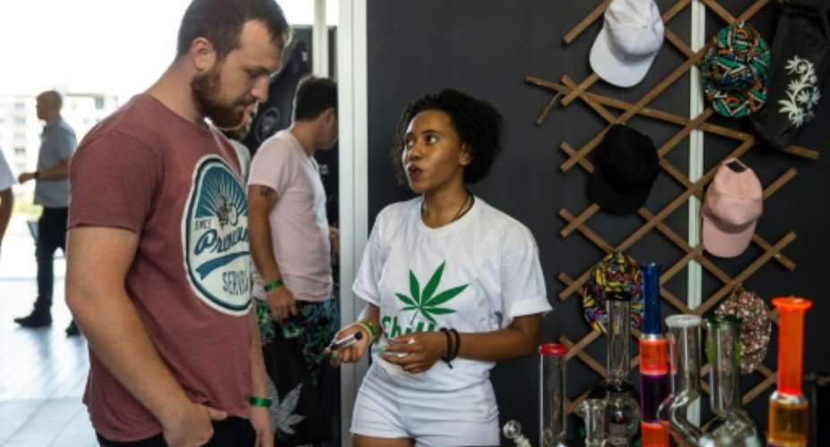 Attendees were treated to a world of cannabis-derived products, from medicinal oils, dog treats and even pure hemp clothing.  By Wikus DE WET AFP