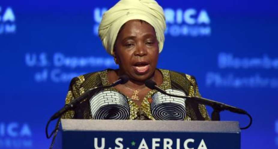 African Union Commission Chairperson Nkosazana Clarice Dlamini-Zuma speaks during the US-Africa Business Forum in Washington, DC, August 5, 2014.  By Jewel Samad AFPFile