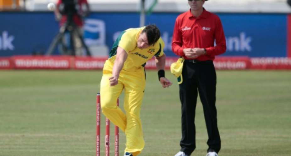 Australia's bowler Daniel Worrall L bowls during the match against Ireland on September 27, 2016 at the Willowmoore cricket ground in Benoni, South Africa.  By Gianluigi Guercia AFP
