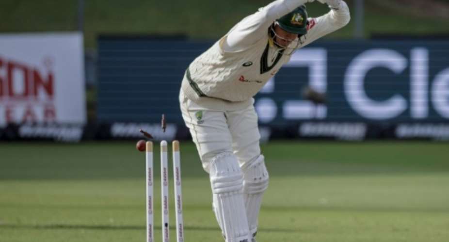 Australias Matt Renshaw is bowled by South Africas Kagiso Rabada.  By Marco Longari (AFP)