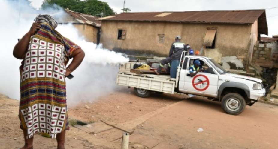 Authorities in Ivory Coast have launched a major mosquito-control campaign which includes spraying insecticides.  By ISSOUF SANOGO AFP
