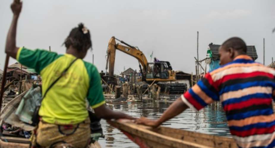 Authorities in Nigerias commercial hub Lagos have demolished structures they deem illegal.  By TOYIN ADEDOKUN (AFP)
