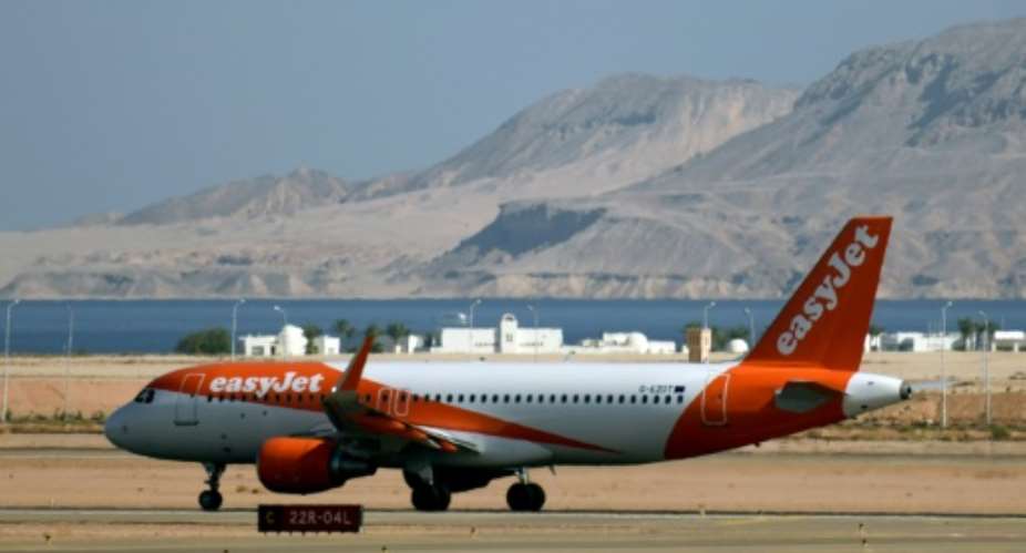 An EasyJet plane takes off from the airport in Egypt's Red Sea resort of Sharm el-Sheikh.  By Mohamed El-Shahed AFP