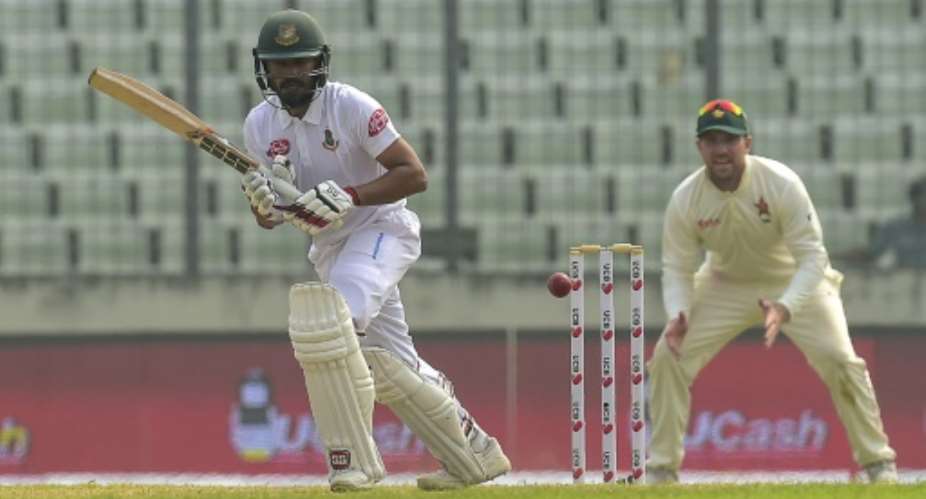 Bangladesh debutant Mohammad Mithun was batting on 34 at the break against Zimbabwe on the fourth day of the second Test.  By MUNIR UZ ZAMAN AFP