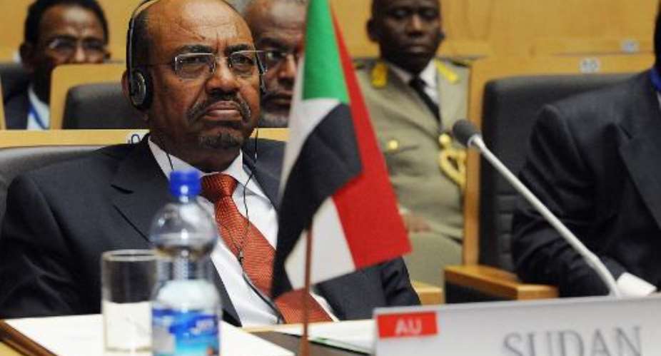 Omar al-Bashir at an African Union meeting in Addis Ababa on January 27, 2013.  By Simon Maina AFP