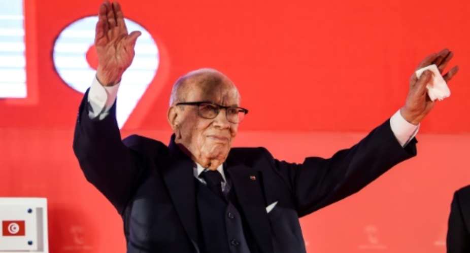 Beji Caid Essebsi is Tunisia's first democratically elected president.  By FETHI BELAID AFPFile
