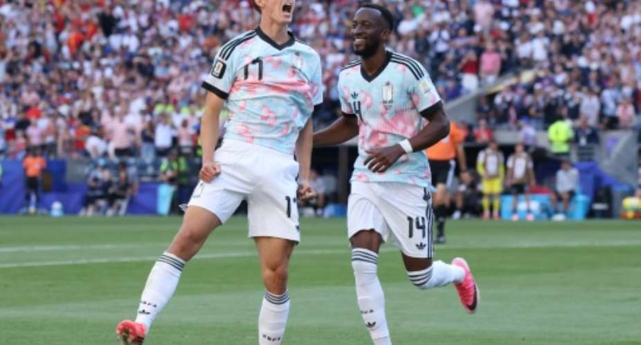 Belgium striker Charles De Ketelaere scores the second of his two goals in a victory over the United States.  By ALEX GRIMM (GETTY IMAGES NORTH AMERICA/AFP)