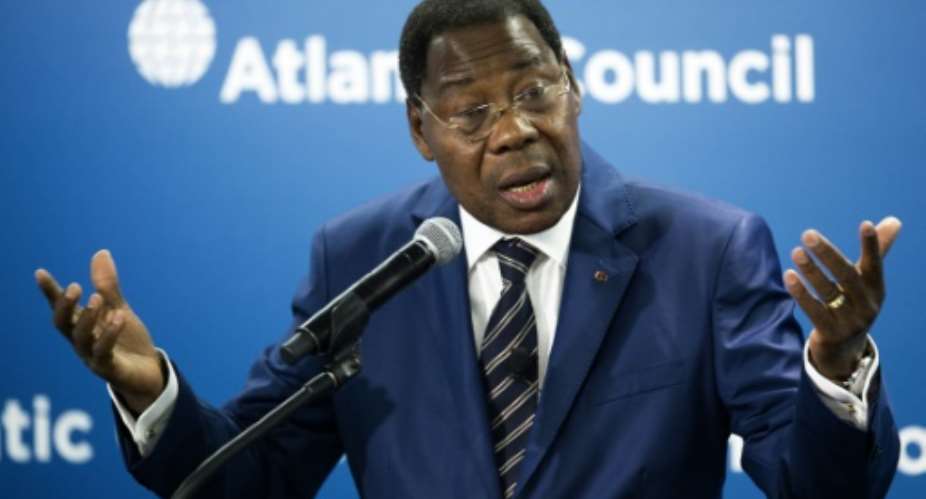 Benin President Thomas Boni Yayi pictured was allegedly targeted in a plot masterminded by Patrice Talon.  By Paul J. Richards AFPFile