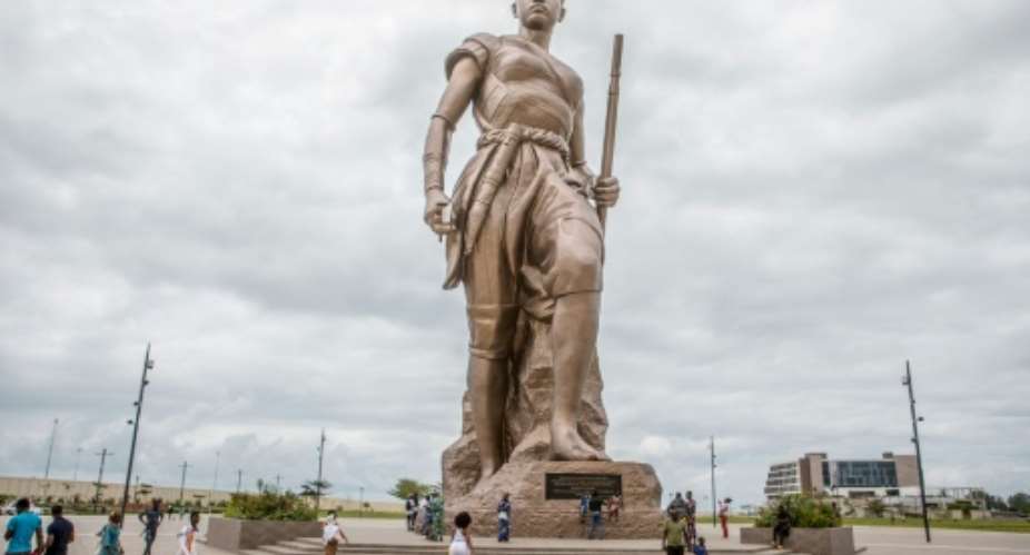 Benin's government has put up a statue to represent the historic female warriors known as the Amazones of Dahomey.  By Yanick Folly AFP