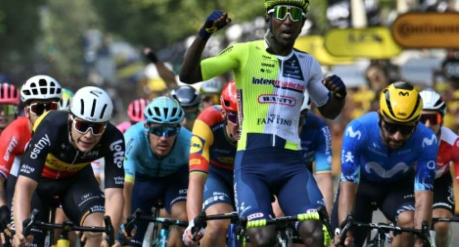 Biniam Girmay of Eritrea struck a blow for African cycling by winning a stage of the Tour de France.  By Marco BERTORELLO (AFP/File)
