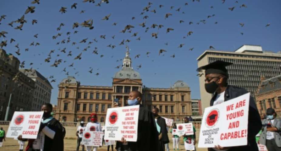 Black South Africans, even university graduates, still suffer high rates of unemployment 30 years since the advent of majority rule.  By Phill Magakoe (AFP)