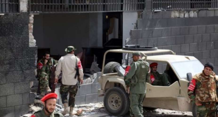 The blast blew three-metre wide hole in the walls of the courthouse.  By - (AFP)